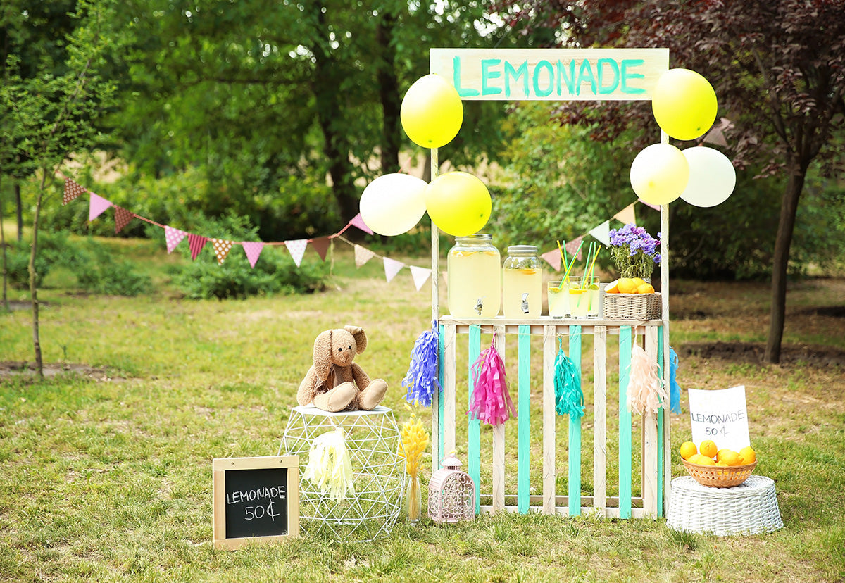 Toile de fond décors de printemps de limonade pour la fête