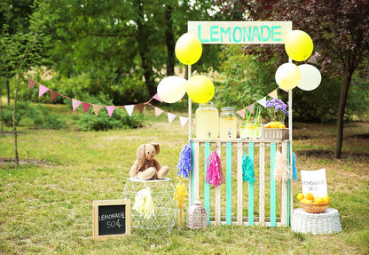 Toile de fond décors de printemps de limonade pour la fête