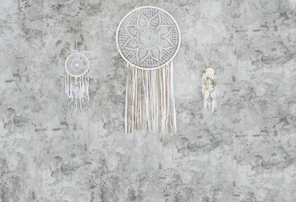 Toile de fond décors de photographie de bohême de mur gris de printemps