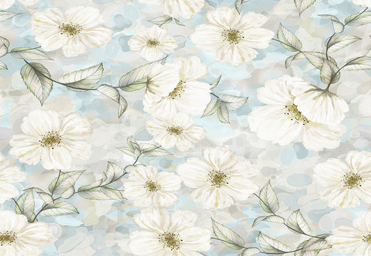 Toile de fond de photographie de fleurs blanches bleues