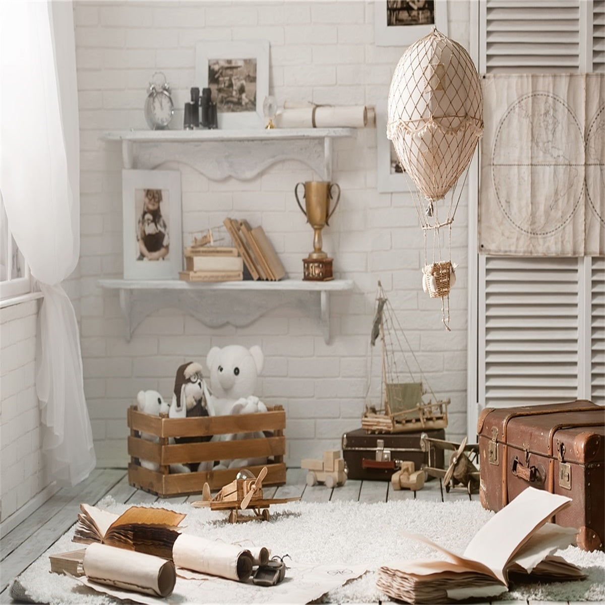 Toile de fond décors de navigation enfants bébé photo fond aventure