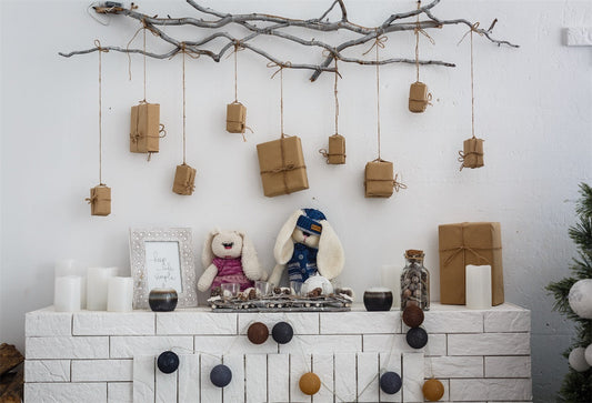Toile de fond décors de photo de mur blanc de Noël