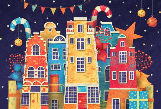 Toile de fond décors de photo de Noël fond de maison de bonbons pour les enfants