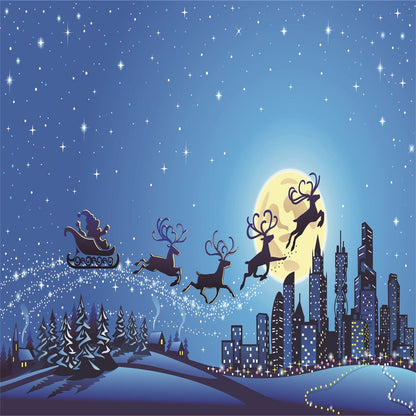 Santa Claus Super City Christmas Backdrops Big Moon