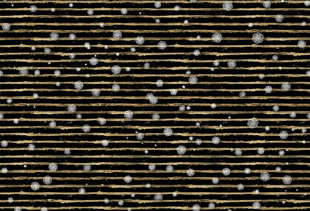 Gold and Black Stripes with Snowflake Backdrops for Party