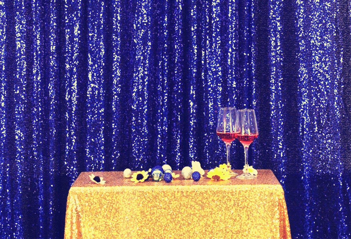 Toile de fond de photographie de paillettes bleu royal pour la fête