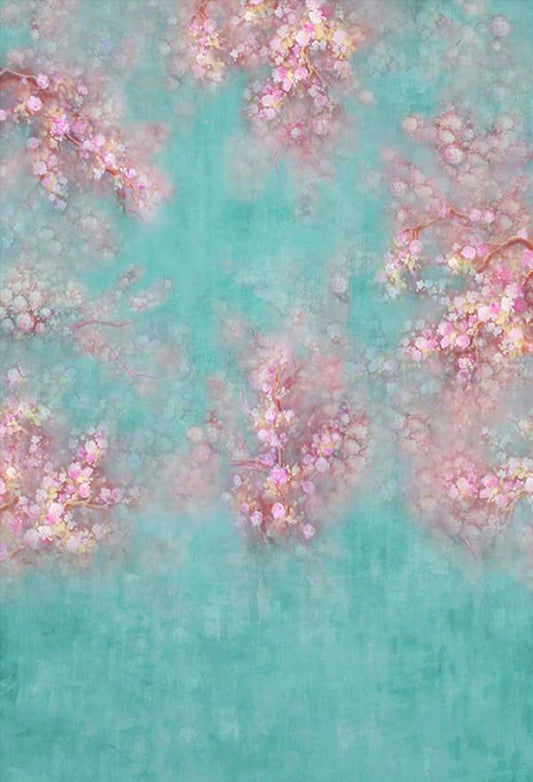 Toile de fond décors de photographie de portrait floral rose menthe pour la photo