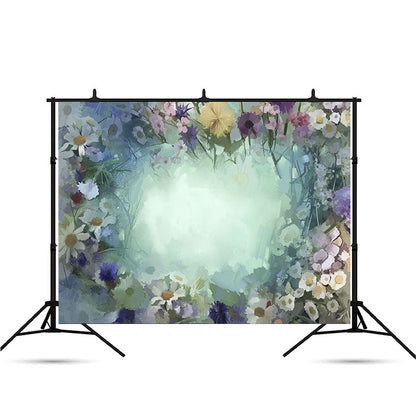 Toile de fond de peinture à l'huile vintage fleurs fond marguerite sakura abstrait photographie SBH0024