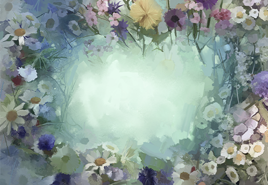 Toile de fond de peinture à l'huile vintage fleurs fond marguerite sakura abstrait photographie SBH0024