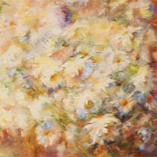 Toile de fond de bouquet de peinture à l'huile de vecteur de fleurs blanches et jaunes SBH0028
