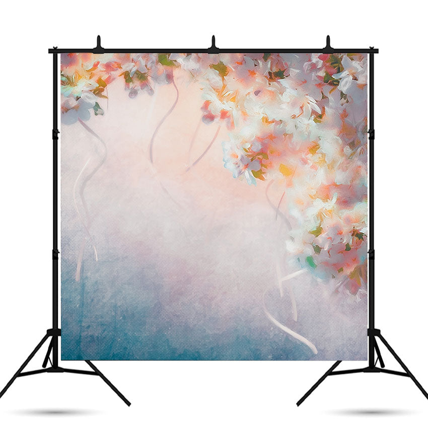 Toile de fond vintage de fleurs d'art aquarelle numérique pour le studio photo SBH0030