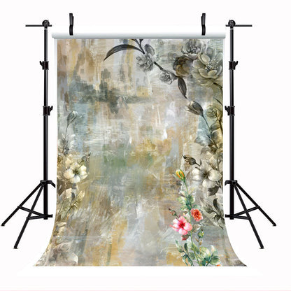 Toile de fond d'art abstrait fleurs colorées peinture printemps multicolore photo SBH0034