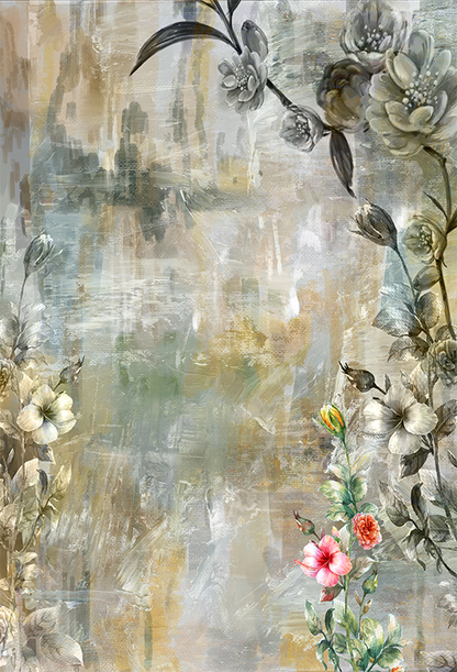 Toile de fond d'art abstrait fleurs colorées peinture printemps multicolore photo SBH0034