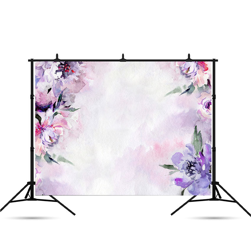 Toile de fond décoratif vintage fond d'art floral aquarelle numérique pour la photographie SBH0065