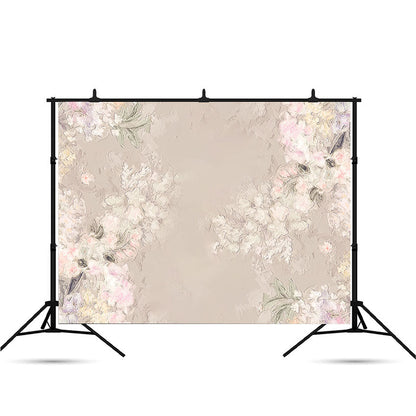 Toile de fond de fleurs sauvages graphiques peintes sur florale de mur grunge en béton pour la photographie SBH0068
