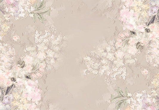 Toile de fond de fleurs sauvages graphiques peintes sur florale de mur grunge en béton pour la photographie SBH0068