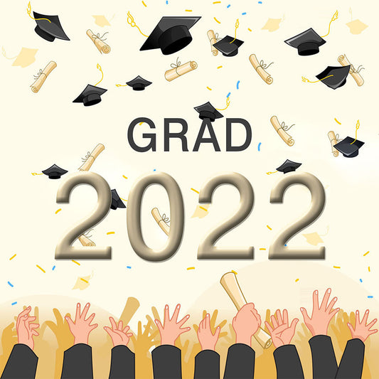 Toile de fond de décoration de chapeau de célibataire de fête de remise des diplômes pour la photographie SBH0081