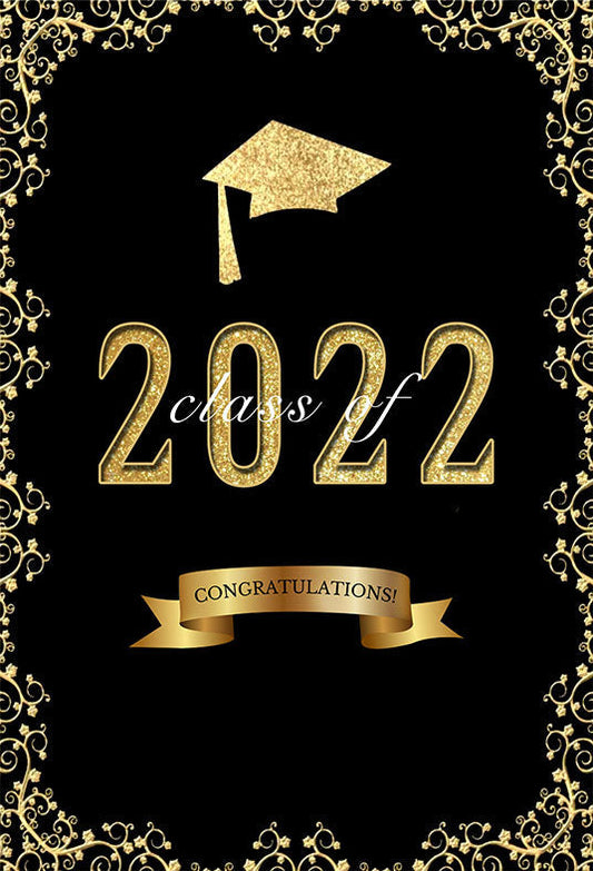 Toile de fond noir graduation classee de 2022 pour la photographie photo studio SBH0086