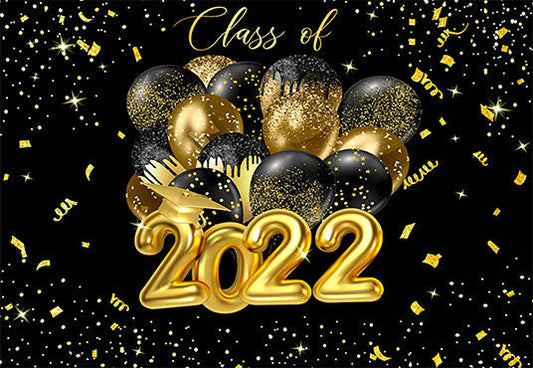 Toile de fond d'or ballon décorations 2022 collège graduation de fête SBH0097