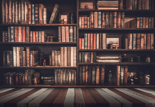 Toile de fond d'étagère à livres vintage école bibliothèque de photographie SBH0104