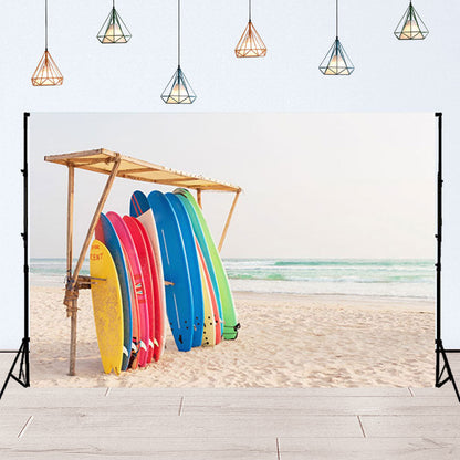 Toile de fond de plancher de surf coloré sur la plage de sable de photographie SBH0119