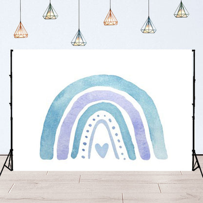 Toile de fond de style bohème arc-en-ciel bleu aquarelle pour la photographie SBH0132