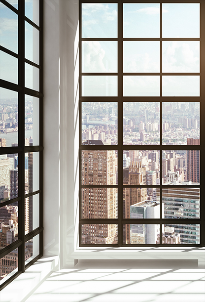 Toile de fond de vue sur la ville depuis la fenêtre de bureau de photographie SBH0310