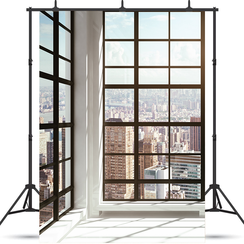 Toile de fond de vue sur la ville depuis la fenêtre de bureau de photographie SBH0310