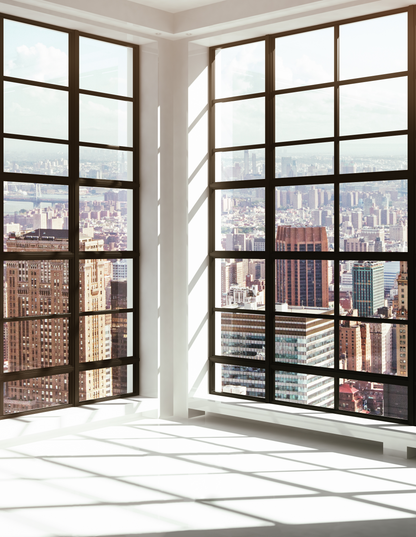 Toile de fond de vue sur la ville depuis la fenêtre de bureau de photographie SBH0311