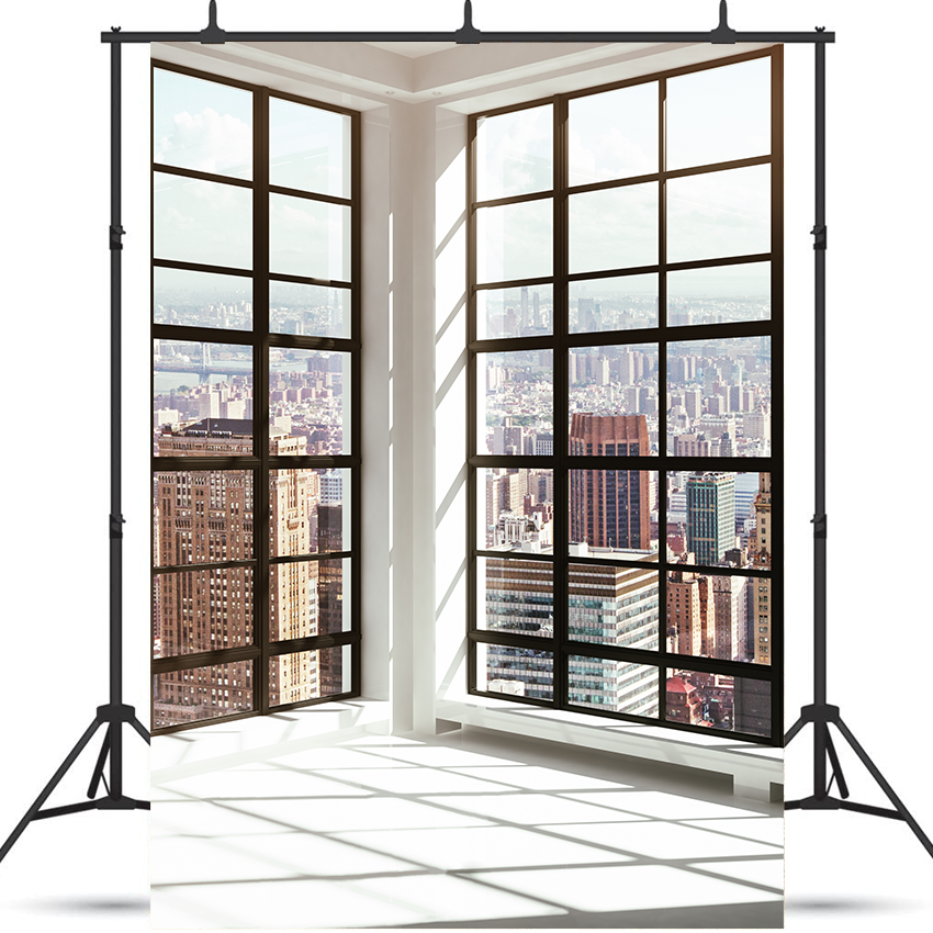 Toile de fond de vue sur la ville depuis la fenêtre de bureau de photographie SBH0311