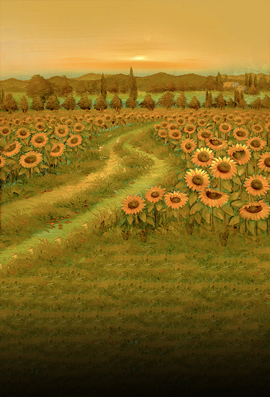 Toile de fond de peinture à l'huile de tournesol pour la photographie SBH0342