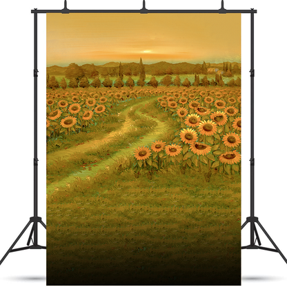 Toile de fond de peinture à l'huile de tournesol pour la photographie SBH0342