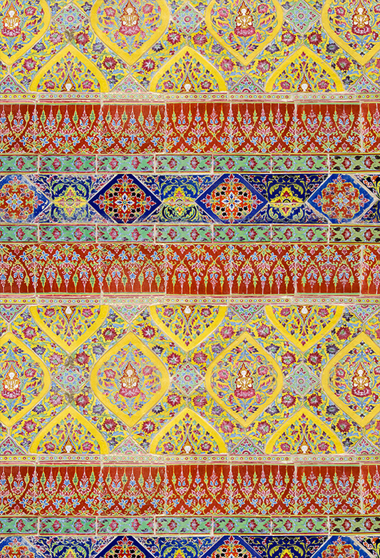 Toile de fond de mur en céramique dans un temple pour la photographie SBH0351