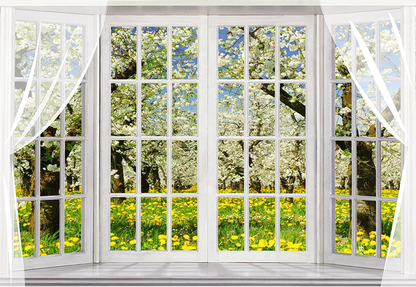 Toile de fond de pommiers en fleurs de printemps de photographie SBH0364