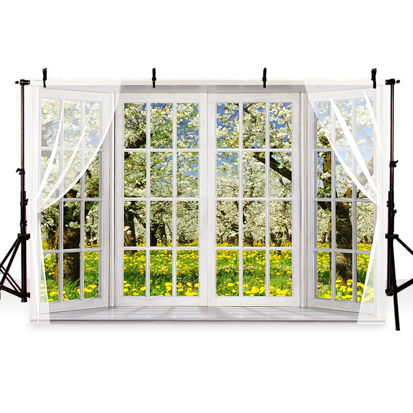 Toile de fond de pommiers en fleurs de printemps de photographie SBH0364