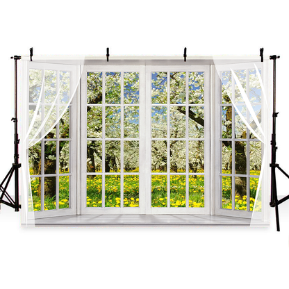 Toile de fond de pommiers en fleurs de printemps de photographie SBH0364
