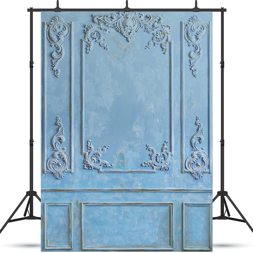 Toile de fond murale vintage intérieure bleue pour la photographie SBH0379