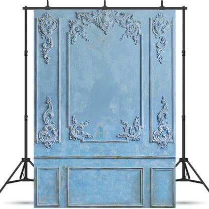 Toile de fond murale vintage intérieure bleue pour la photographie SBH0379