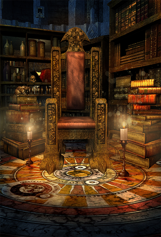 Toile de fond de salle de fantaisie avec la chaise d'école SBH0397