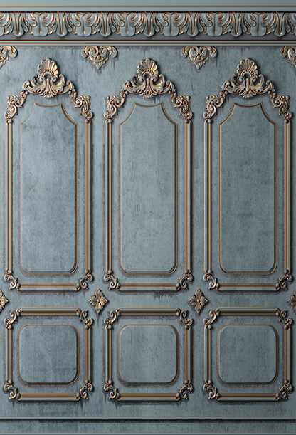 Toile de fond de peinture bleu stuc doré pour la photographie SBH0412