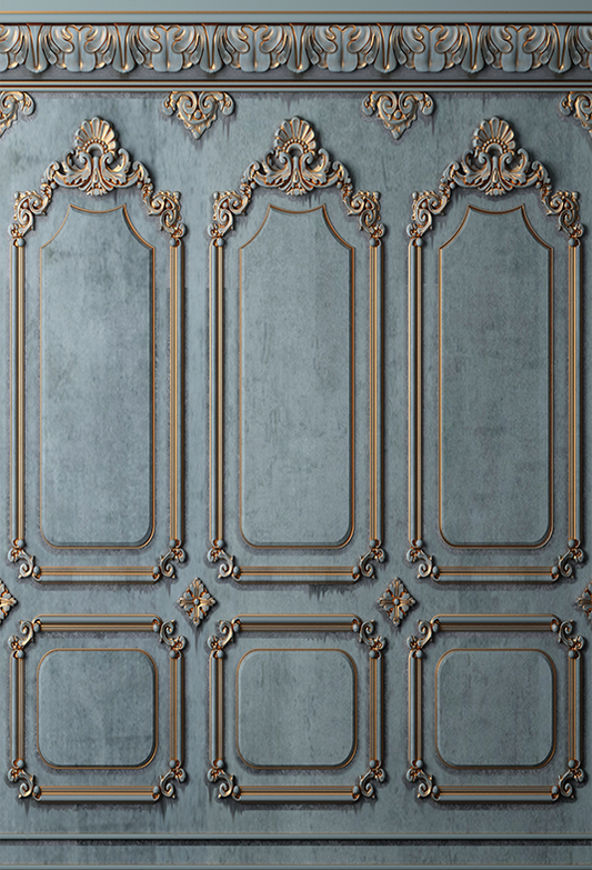 Toile de fond de peinture bleu stuc doré pour la photographie SBH0412