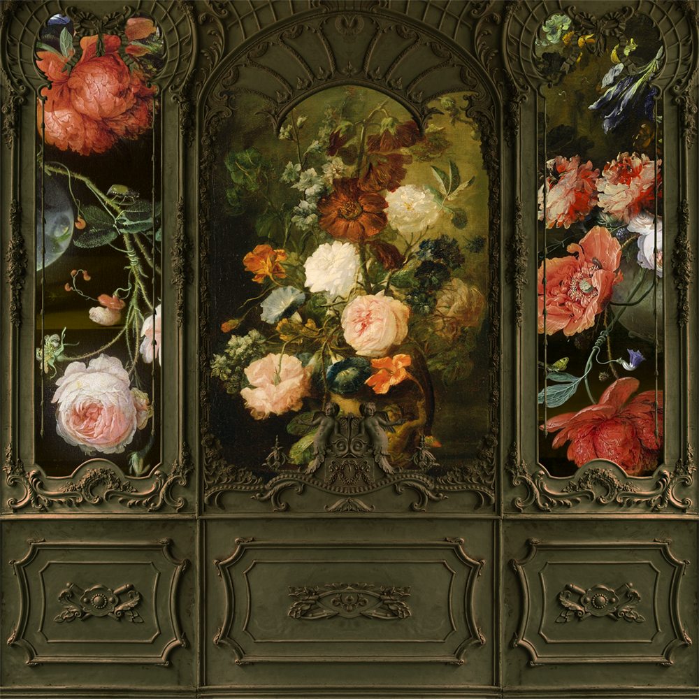 Toile de fond de mur classique de fleurs vintage pour la photographie SBH0414