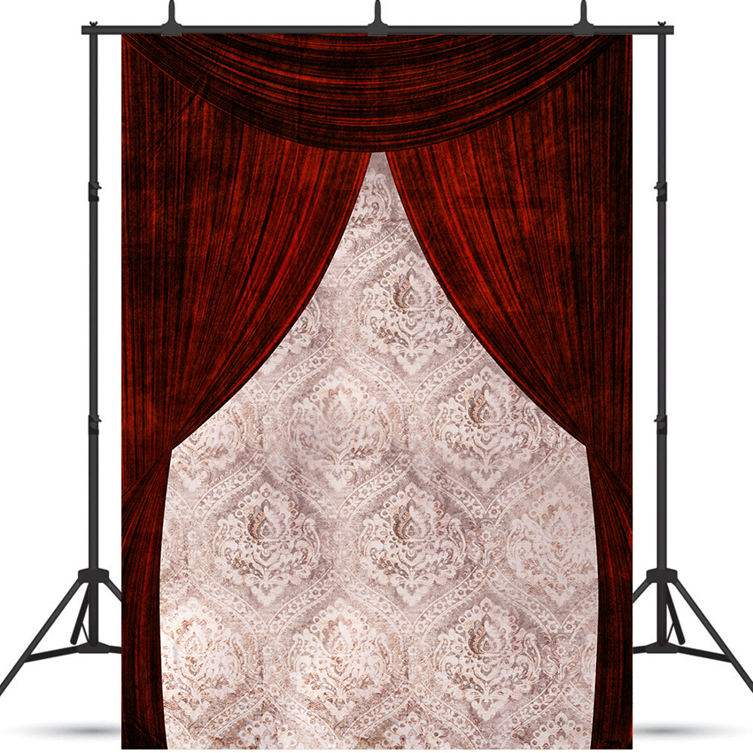 Toile de fond de scène de rideaux rouges théâtraux de photographie SBH0415