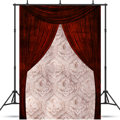 Toile de fond de scène de rideaux rouges théâtraux de photographie SBH0415