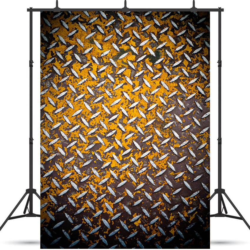 Toile de fond de photographie en tissu métallique rouillé jaune SBH0424