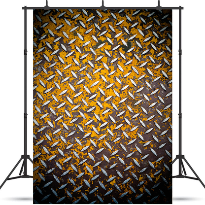 Toile de fond de photographie en tissu métallique rouillé jaune SBH0424