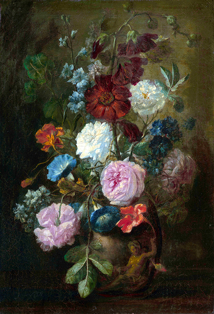 Toile de fond de peintures de fleurs de maître ancien pour photo SBH0434