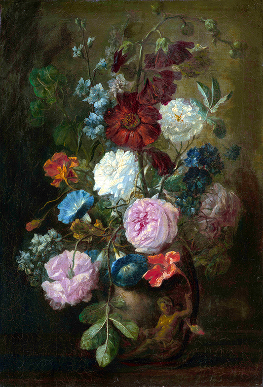 Toile de fond de peintures de fleurs de maître ancien pour photo SBH0434