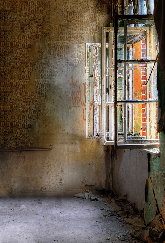 Toile de fond de maison vide lumineuse avec fenêtre de photographie SBH0437