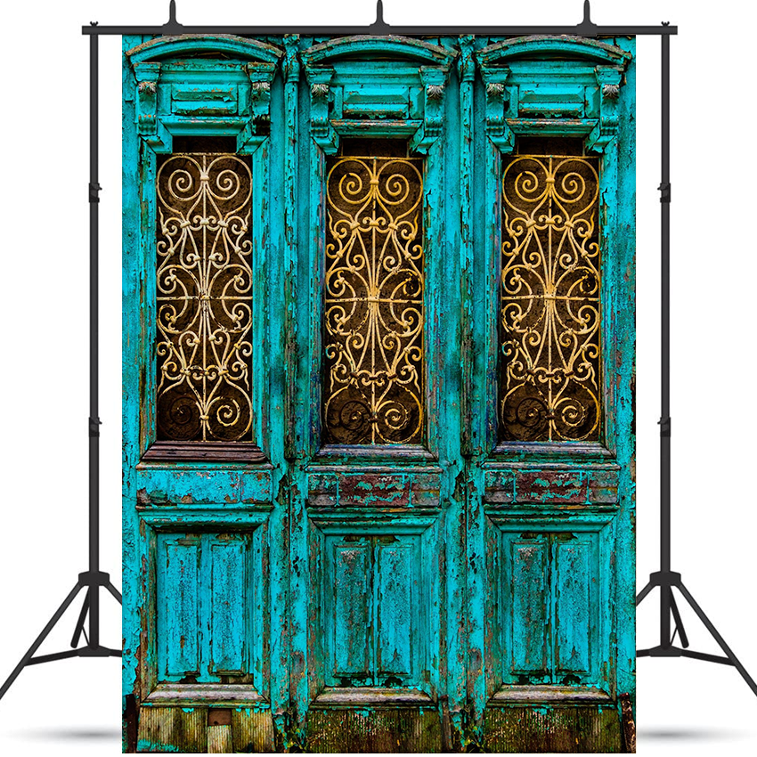 Toile de fond de porte turquoise unique pour la photographie SBH0440